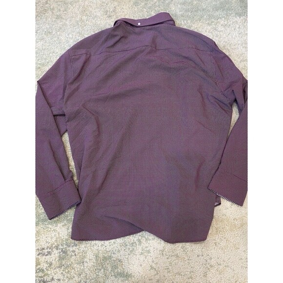 CON.STRUCT Men's Size XXL SLIM FIT 4-Way Stretch Maroon Polka Dot Button Down - Picture 2 of 7